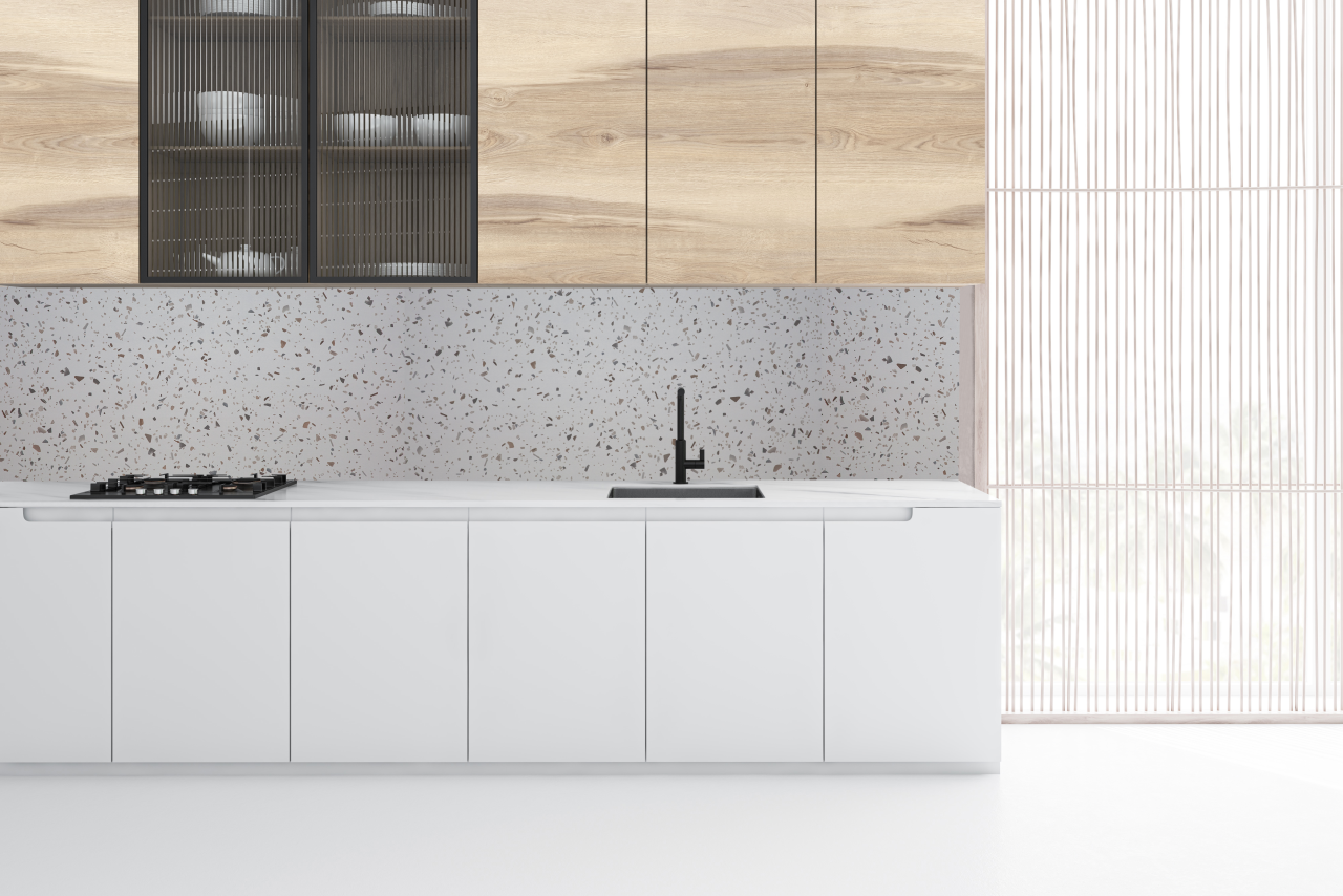 Coloris CO4584ALEVE Rovere Wafer vue cuisine