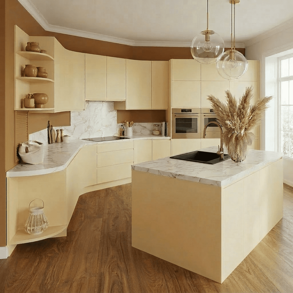 Coloris OL09POLVERE Venus lisse vue cuisine